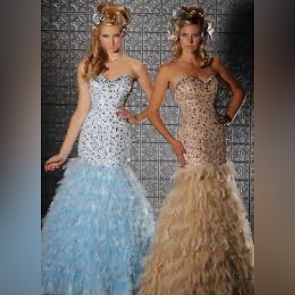 Mac Duggal Ice Blue Embellished Mermaid Prom Dress